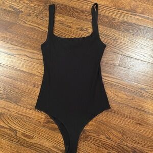 Reformation Jeans Black Body Suit